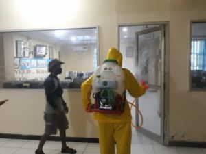 Ruang Redaksi Radar Bekasi Disemprot Disinfektan