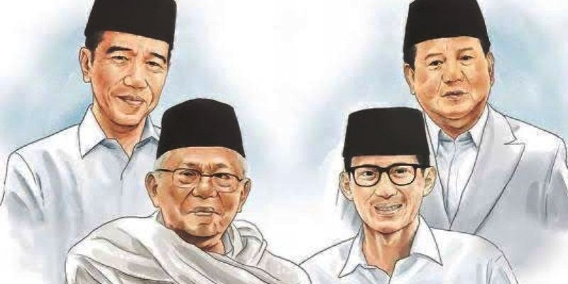 Joko Widodo-Maruf Amin dan Prabowo Subianto-Sandiaga Uno./Net