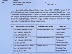 Ini 3 Nama Bakal Calon Pj Wali Kota Bekasi Usulan DPRD Kota Bekasi