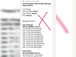 Broadcast Hulu Cileungsi Siaga 1 Dipastikan Hoaks