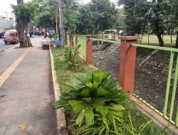 Besi Pagar Taman Depan Kecamatan Bantargebang Hilang Dicuri