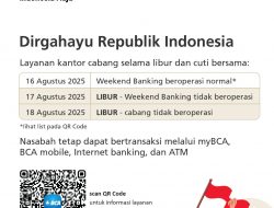 Jadwal Operasional BCA Selama Libur dan Cuti Bersama Hari Kemerdekaan ke-80 Republik Indonesia