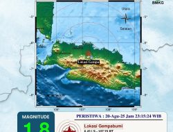 Tujuh Kali Terjadi Aktivitas Gempa di Kabupaten Bekasi