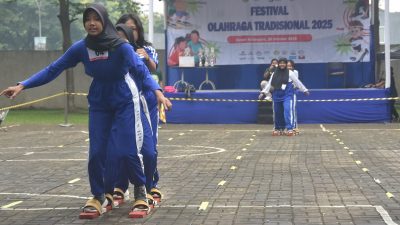 Hari Sumpah Pemuda, Ribuan Siswa di Bekasi Ikuti Lomba Permainan Tradisional
