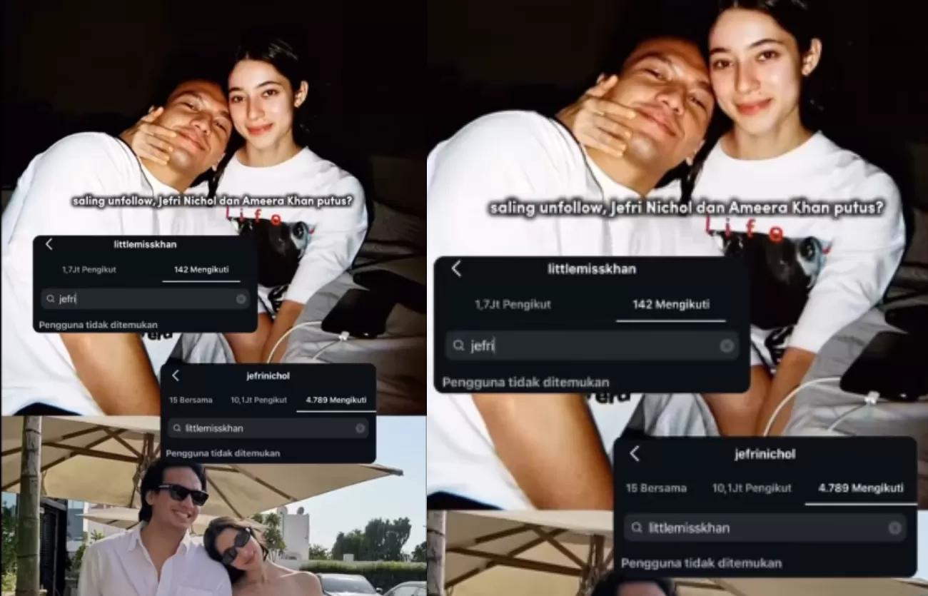 Jefri Nichol dan Ameera Khan Diduga Putus, Foto Mesra Raib dan Saling Unfollow di Instagram