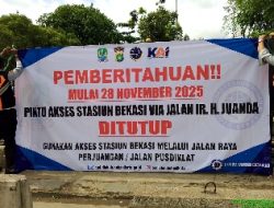 Catat, Mulai Jumat 28 November 2025, Jalan Ir H. Juanda Depan Stasiun Bekasi Ditutup, Ini Jalan Alternatifnya