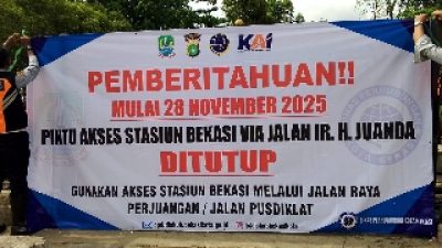Catat, Mulai Jumat 28 November 2025, Jalan Ir H. Juanda Depan Stasiun Bekasi Ditutup, Ini Jalan Alternatifnya