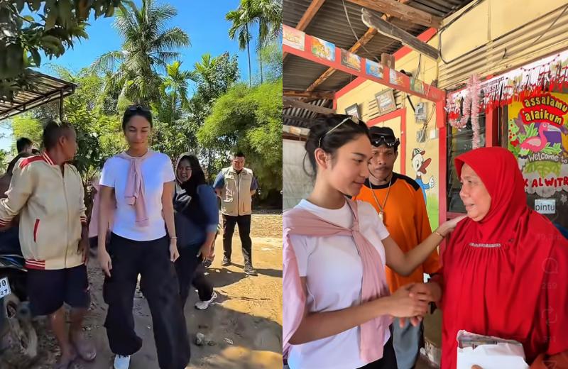 Azizah Salsha Terjun ke Lokasi Banjir Bandang di Padang, Bagi-bagi Uang hingga Ribuan Bantuan