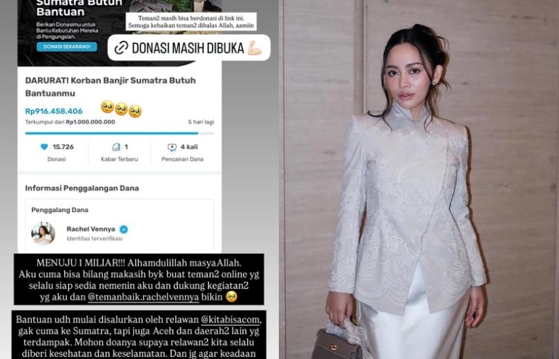 Donasinya Hampir 1 Miliar! Aksi Cepat Rachel Vennya untuk Korban Banjir Sumatera–Aceh Disorot