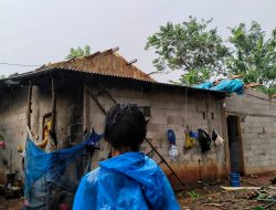 Puluhan Rumah Warga Rusak dan Satu Tower Ambruk Diterjang Angin Kencang di Desa Taman Sari Setu, BPBD: 12 KK Mengungsi