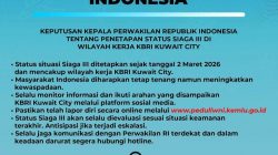 Konflik Teluk Pasca Serangan AS-Israel ke Iran, KBRI Kuwait City Tetapkan Status Siaga III 