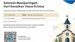 Jadwal Operasional BCA pada Libur dan Cuti Bersama Hari Kenaikan Yesus Kristus