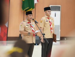 Plt Bupati Bekasi Kukuhkan Sangga Pengibar Kwarcab Pramuka