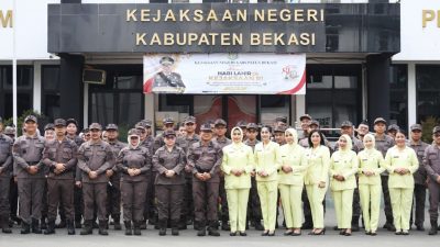 Insan Korps Adhyaksa di Bekasi Kenakan PDL Saat Upacara, Lambangkan Kesiapsiagaan